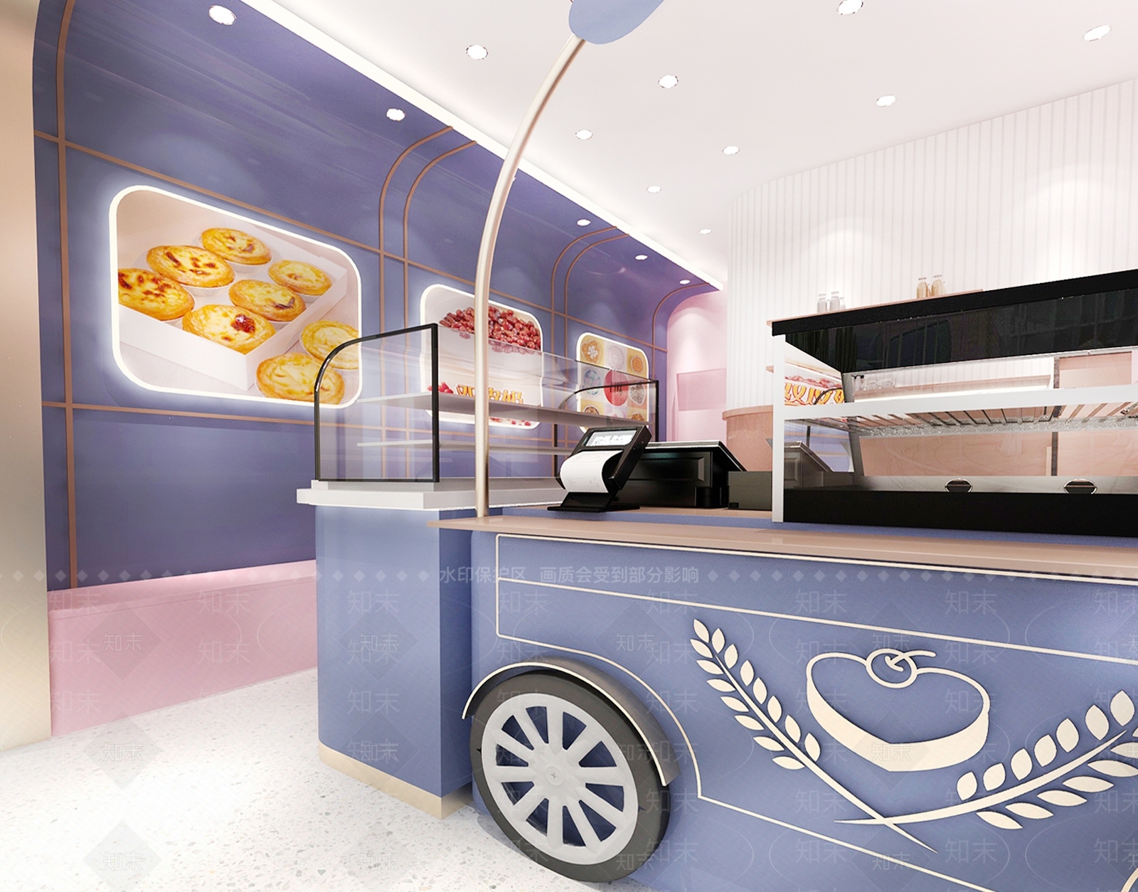 现代甜品面包店3D模型下载【ID:1189858120】
