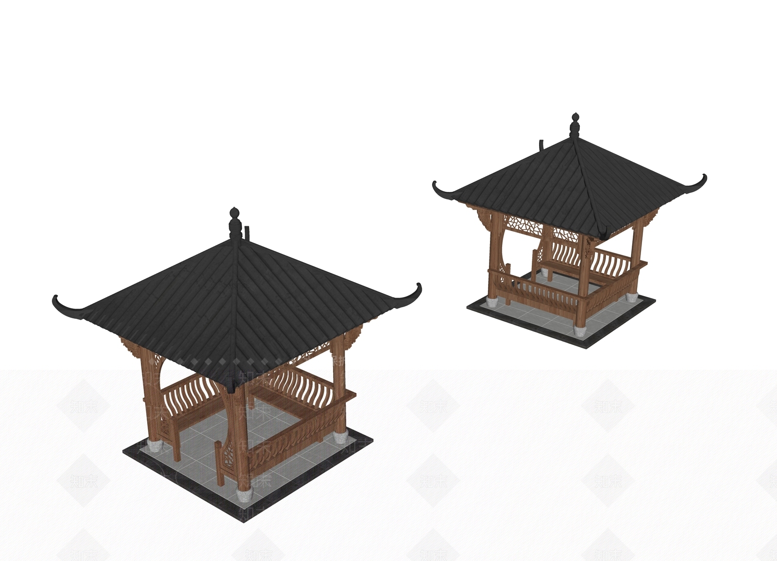 中式亭子SU模型下载【ID:1189862897】