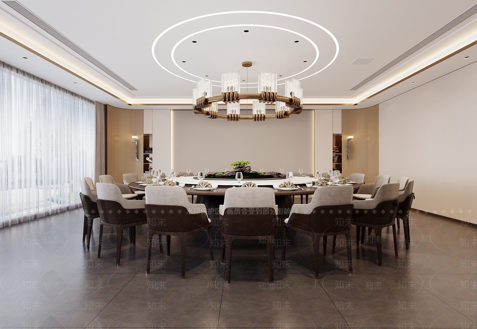 新中式中餐厅3D模型下载【ID:1189867218】