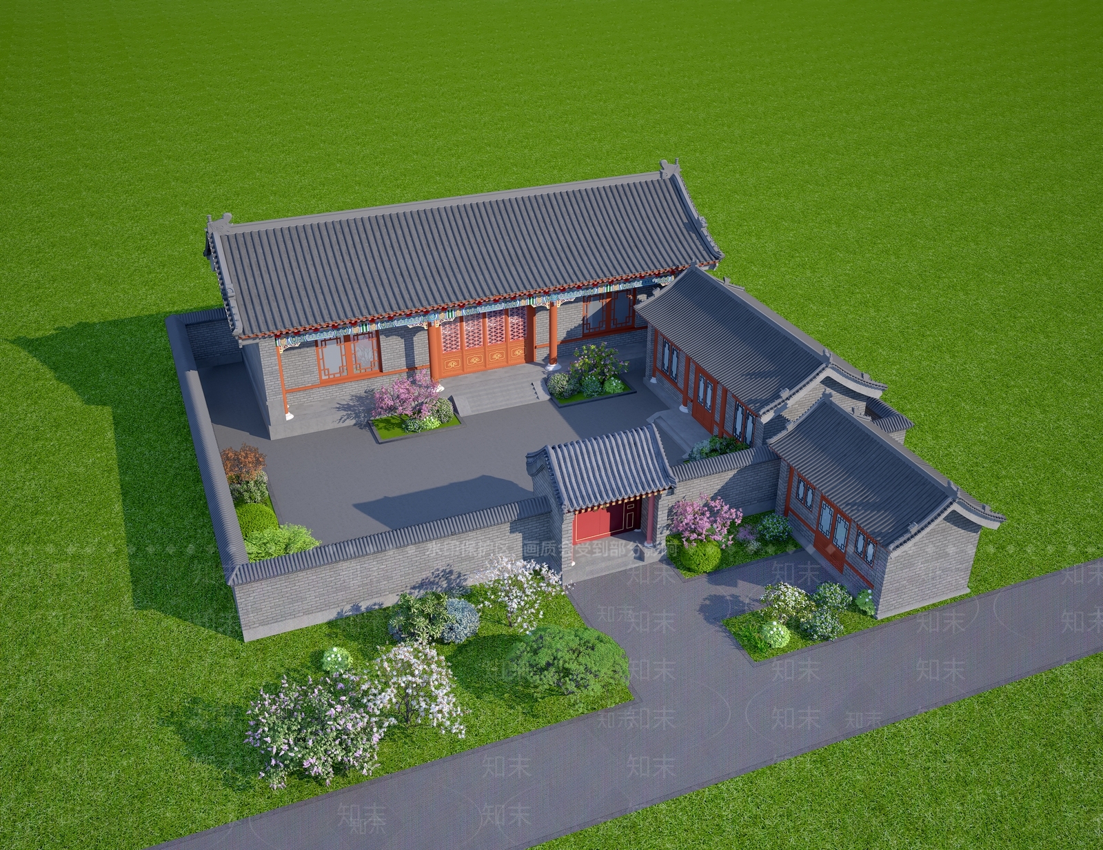 中古中式古建3D模型下载【ID:1189871636】