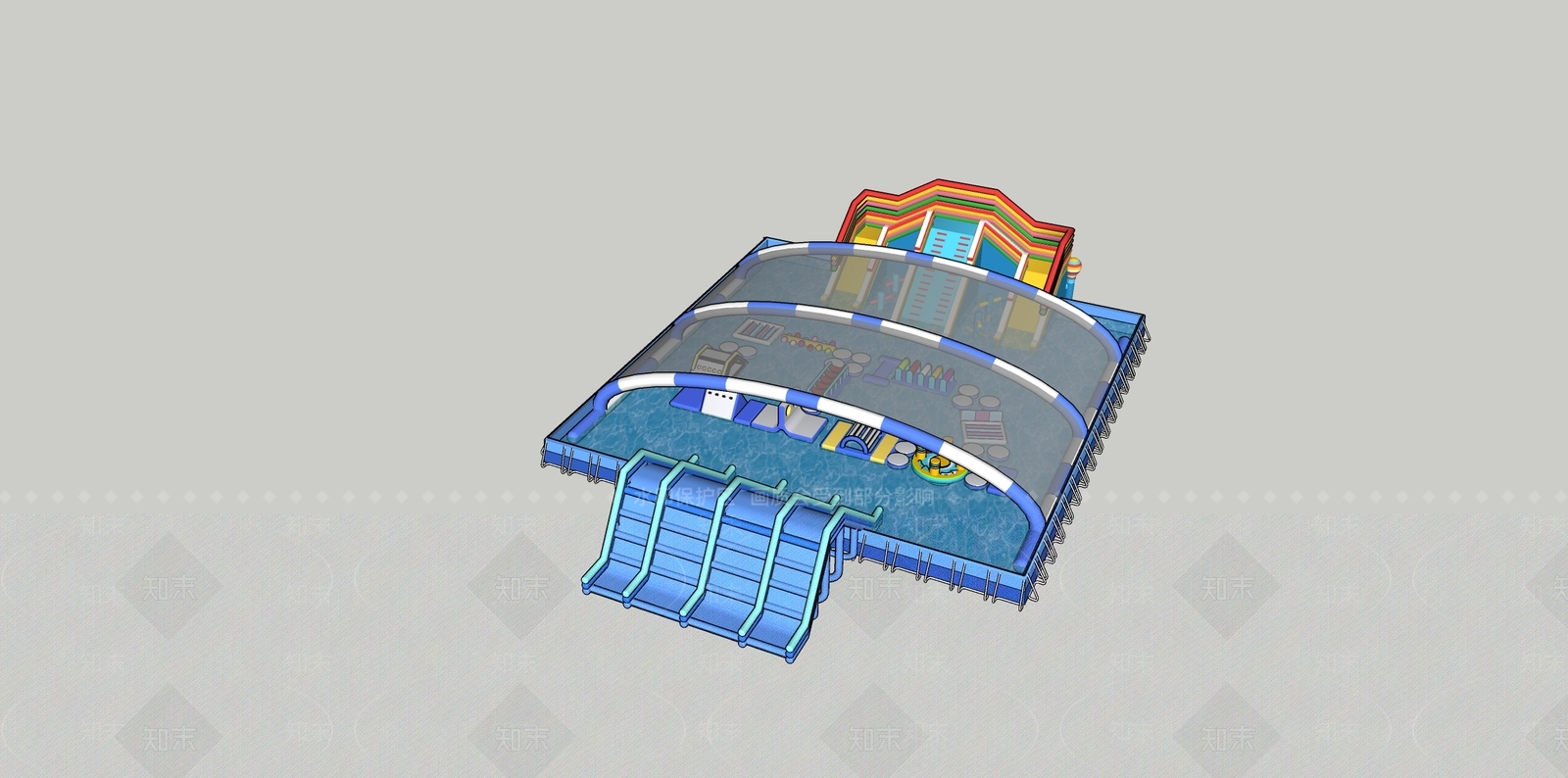 现代儿童游乐区SU模型下载【ID:1189878230】