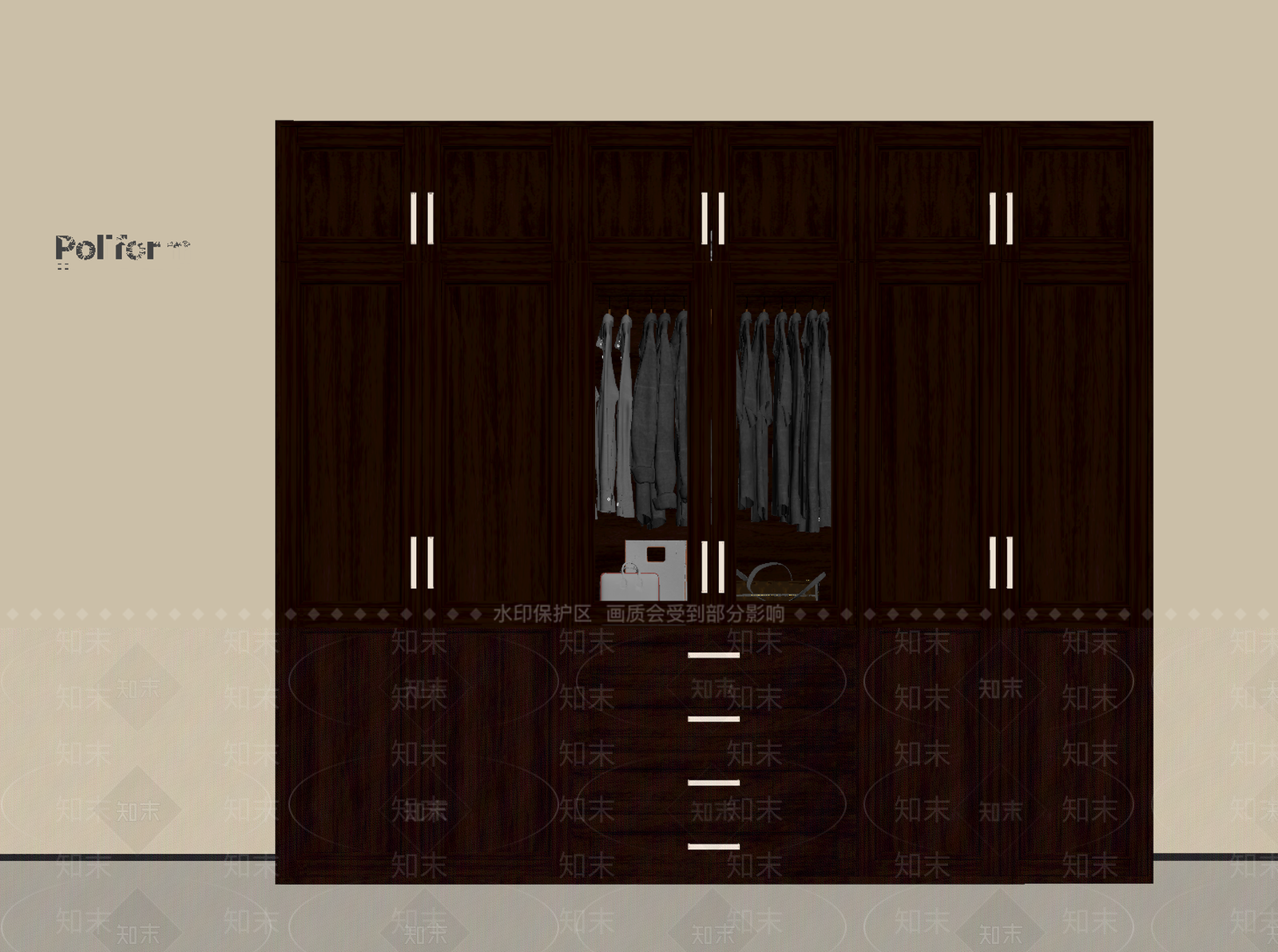新中式衣柜SU模型下载【ID:1189881363】