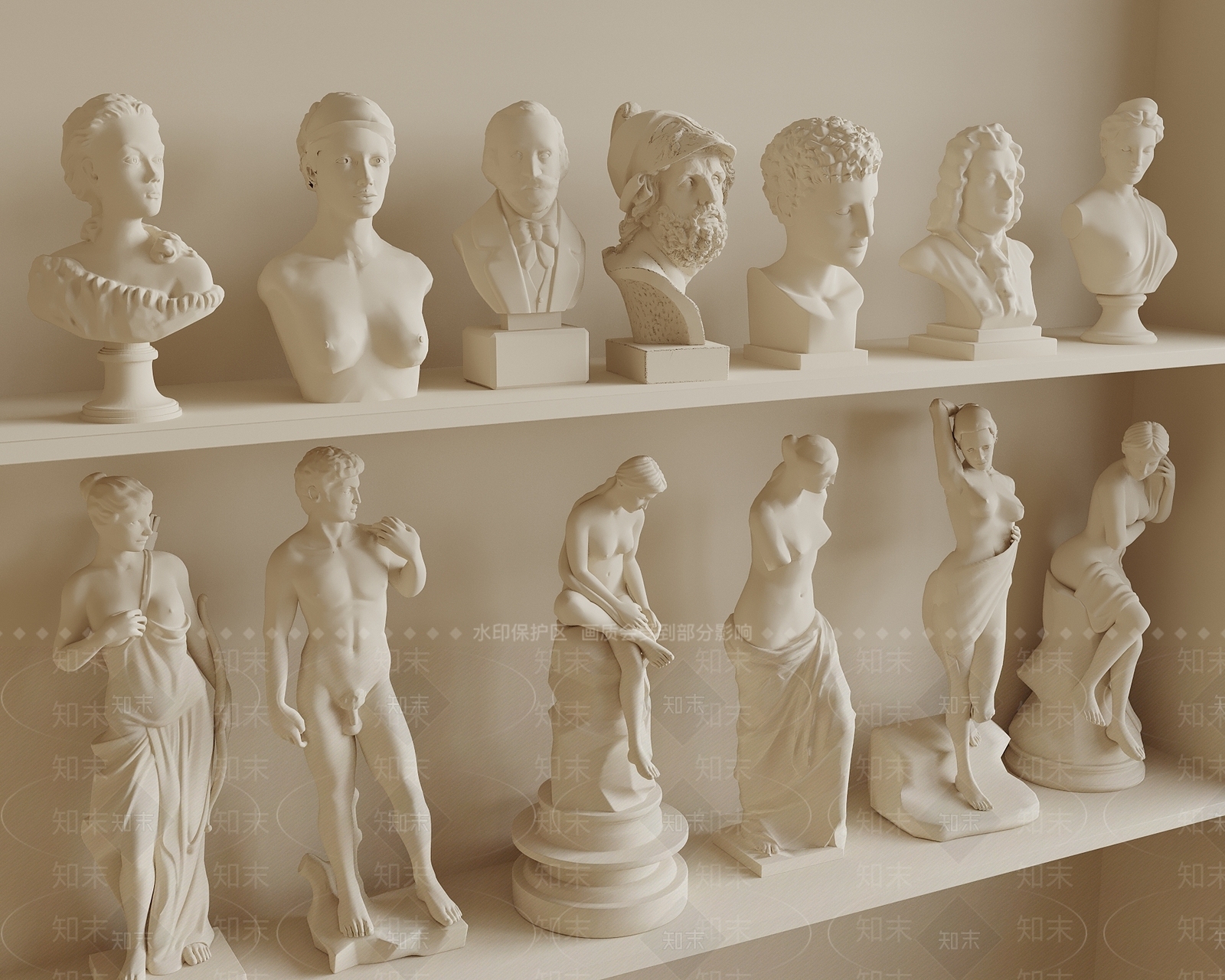 欧式雕塑摆件SU模型下载【ID:1189886625】