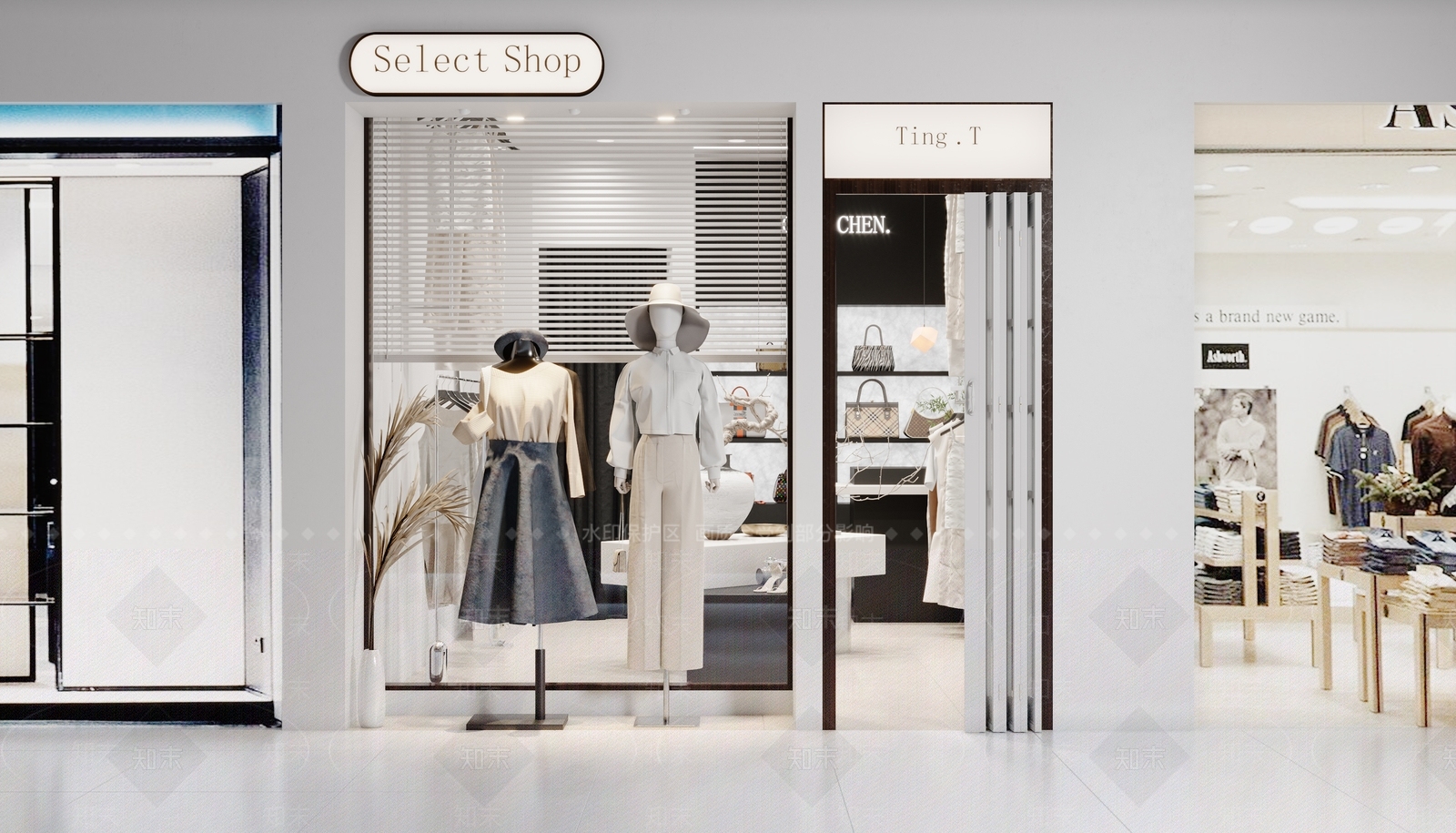 现代服装店3D模型下载【ID:1189889936】