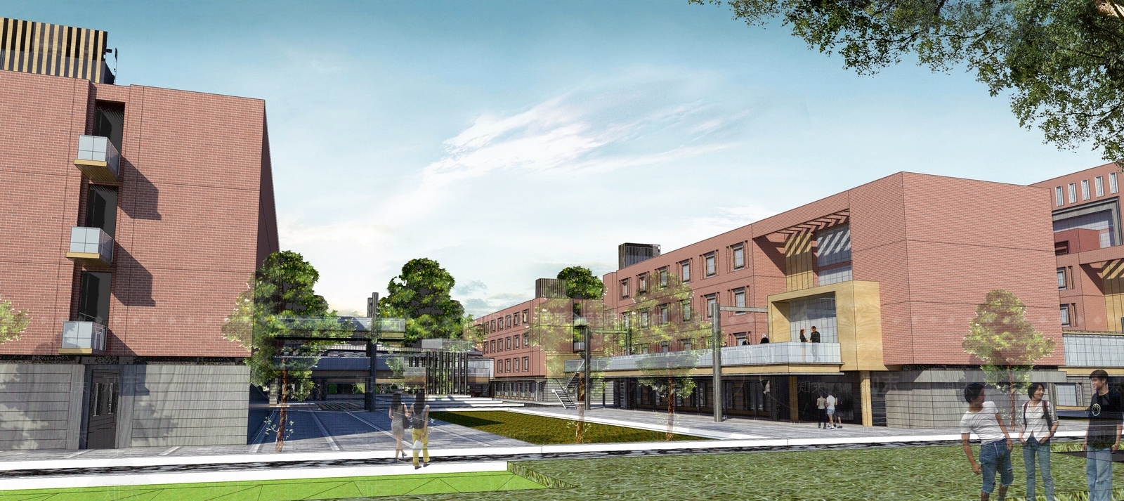 现代新中式学校建筑SU模型下载【ID:1189891247】
