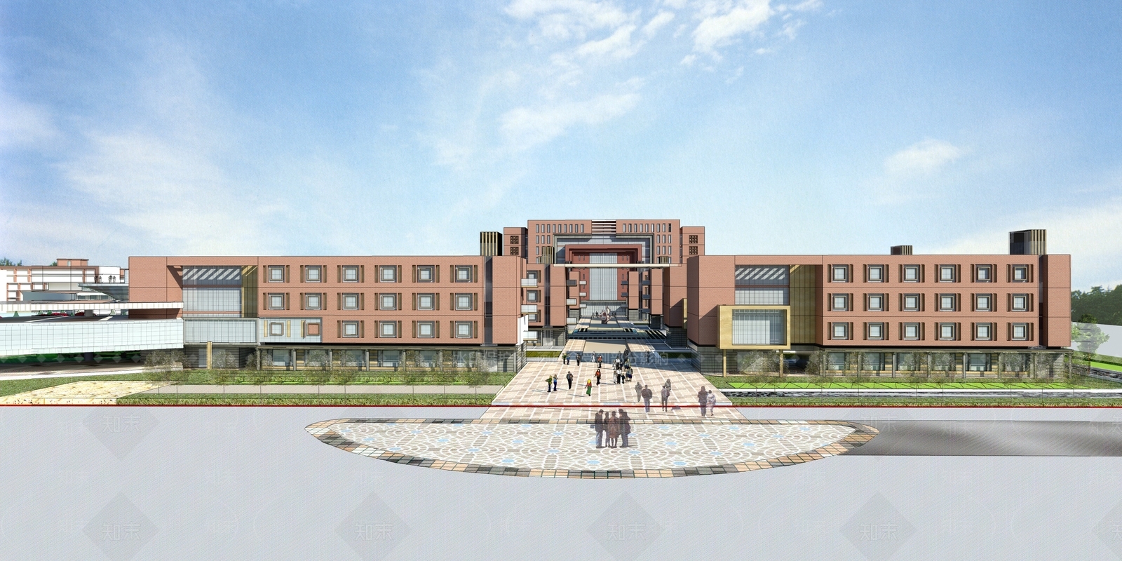 现代新中式学校建筑SU模型下载【ID:1189891247】