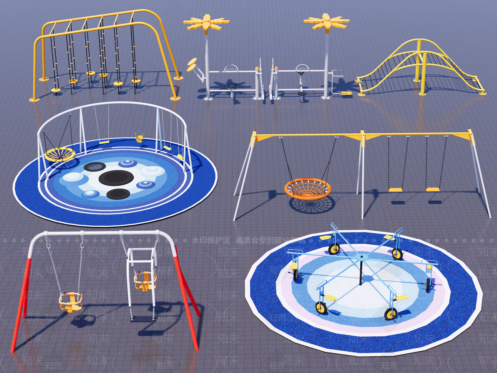 儿童器材组合SU模型下载【ID:1189891358】