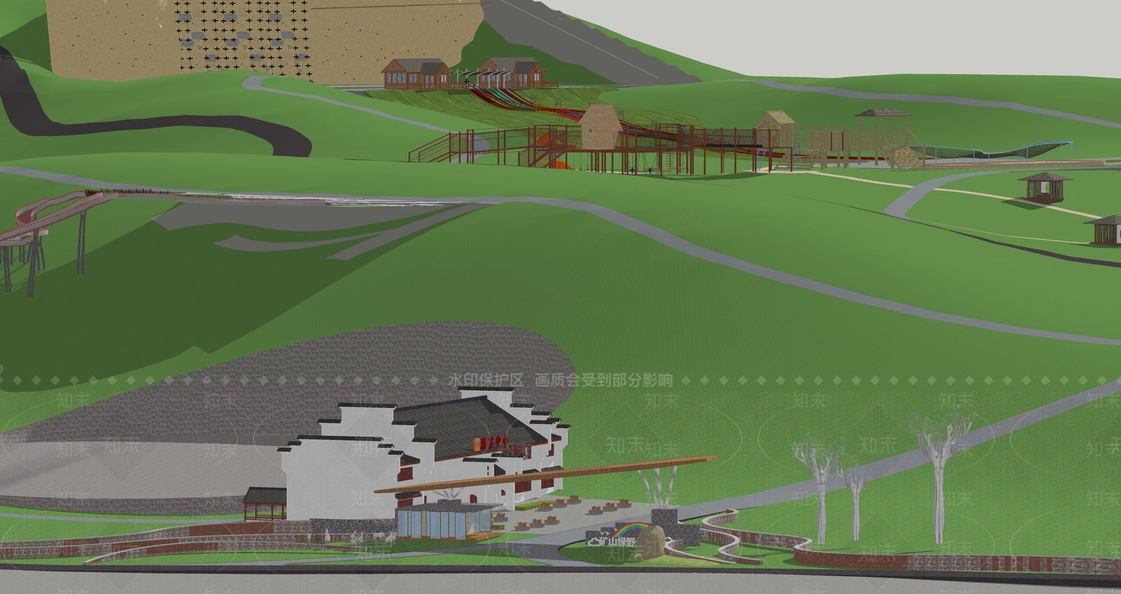 现代景观公园SU模型下载【ID:1189891898】
