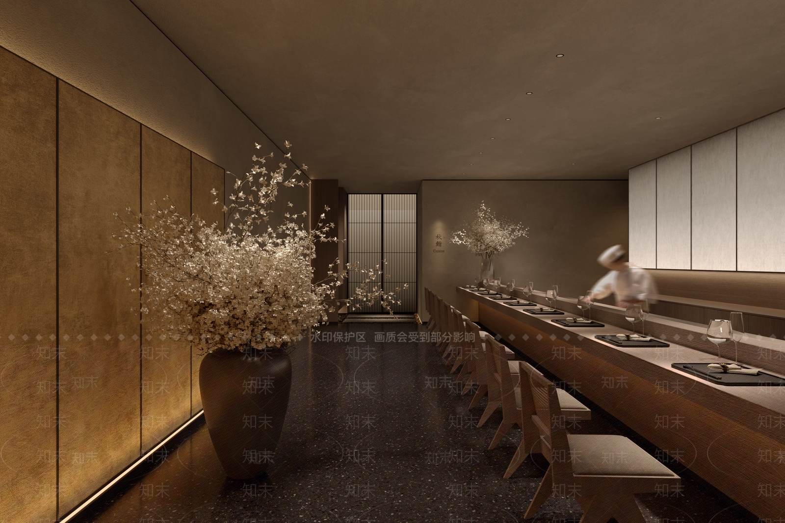 日式侘寂日料店3D模型下载【ID:1189894932】