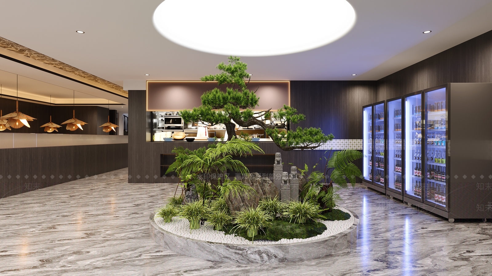 新中式中餐厅3D模型下载【ID:1189897242】