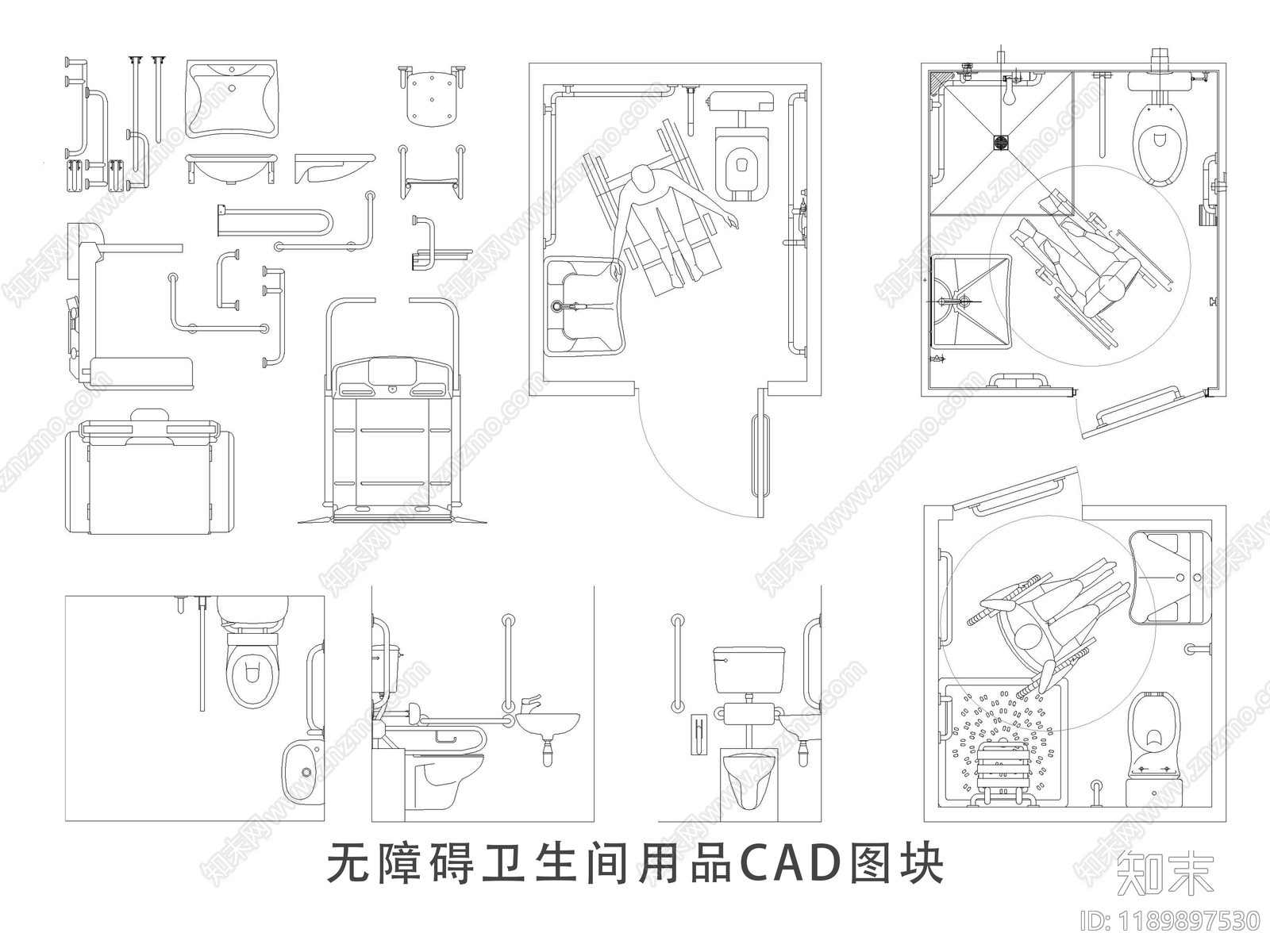 现代卫浴设施施工图下载【ID:1189897530】