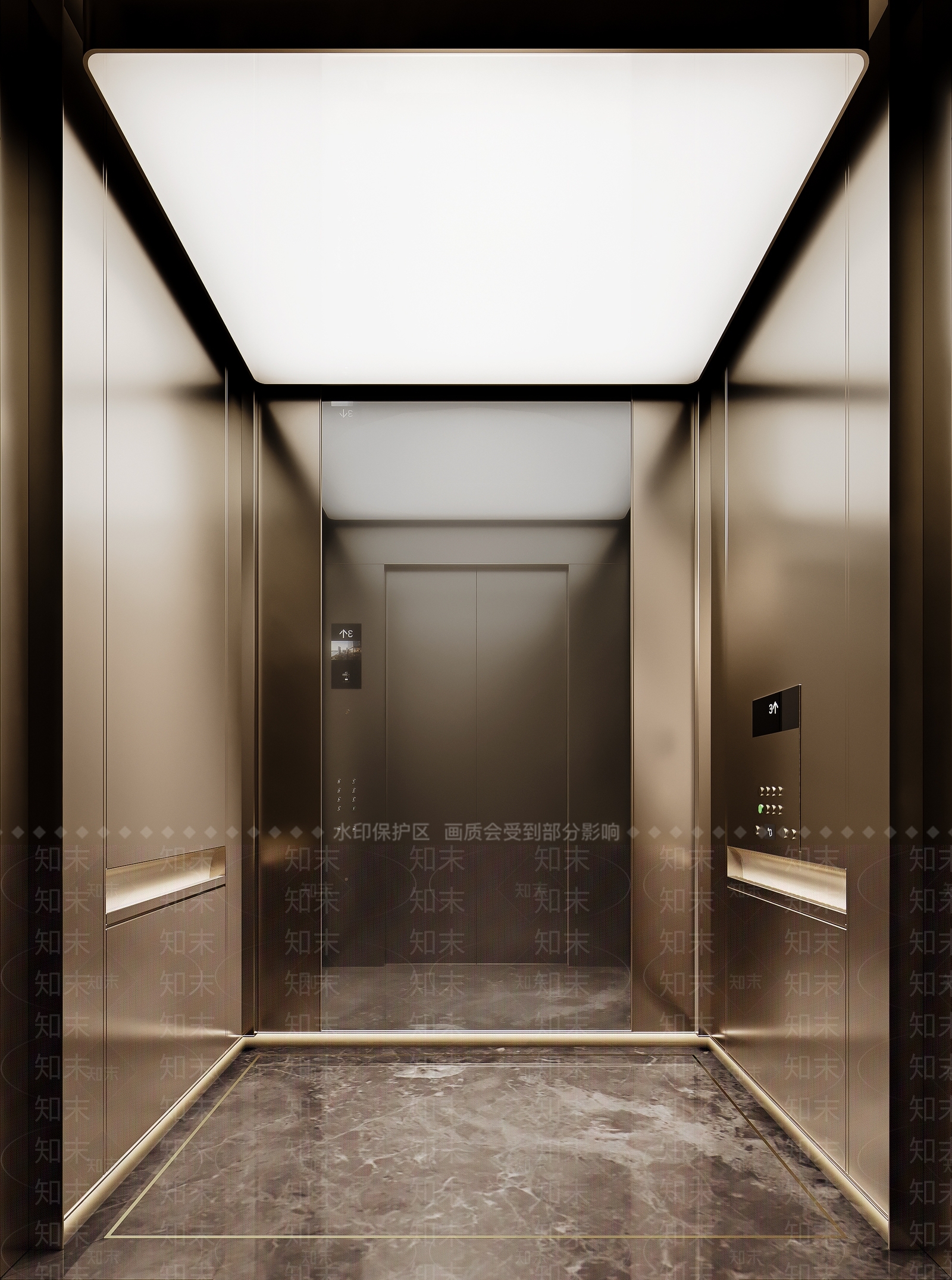 现代轻奢电梯间3D模型下载【ID:1189897814】