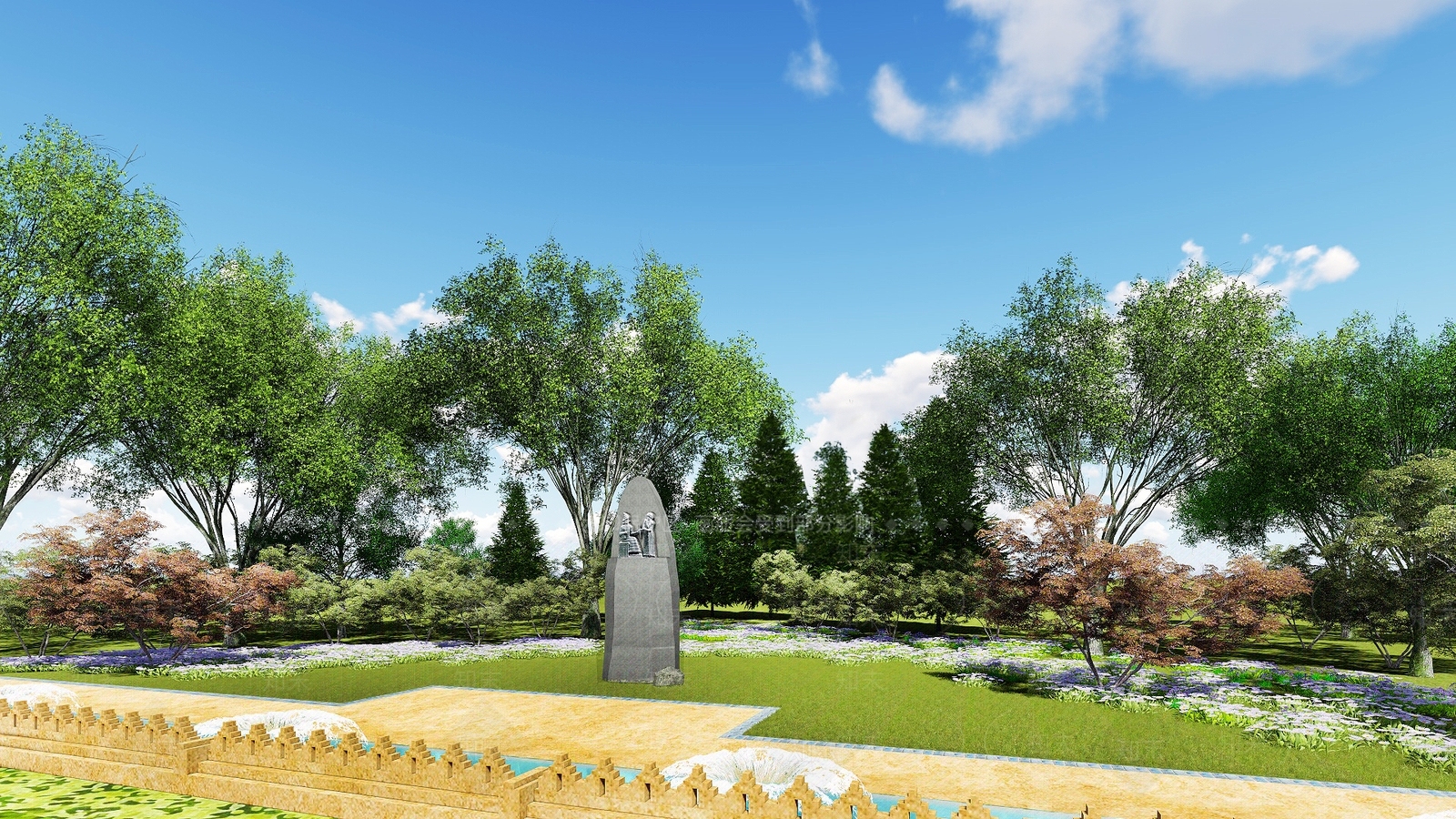 欧式口袋公园SU模型下载【ID:1189898279】
