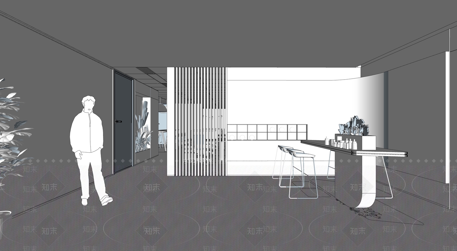 现代办公大堂SU模型下载【ID:1189900150】