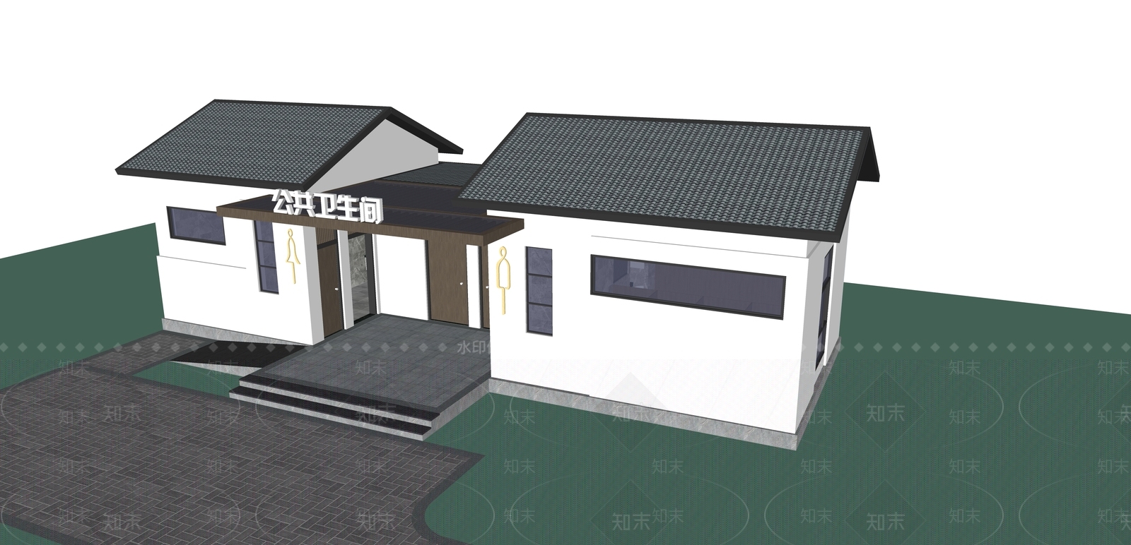 现代小公建SU模型下载【ID:1189900305】