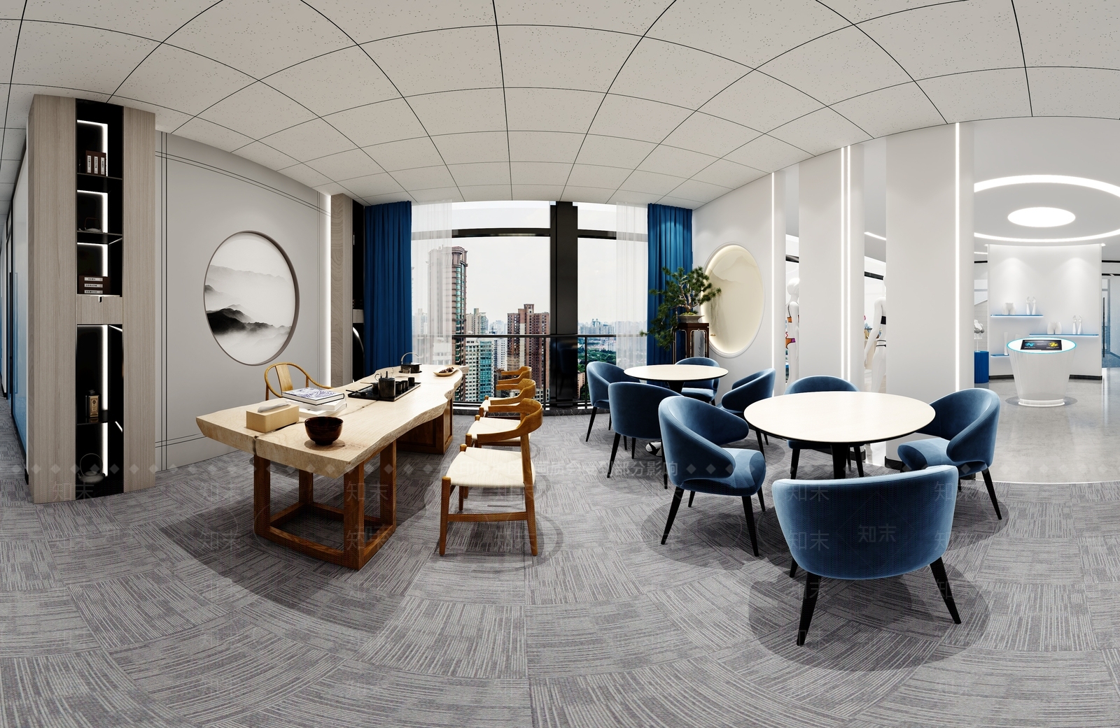 现代办公大厅3D模型下载【ID:1189901458】