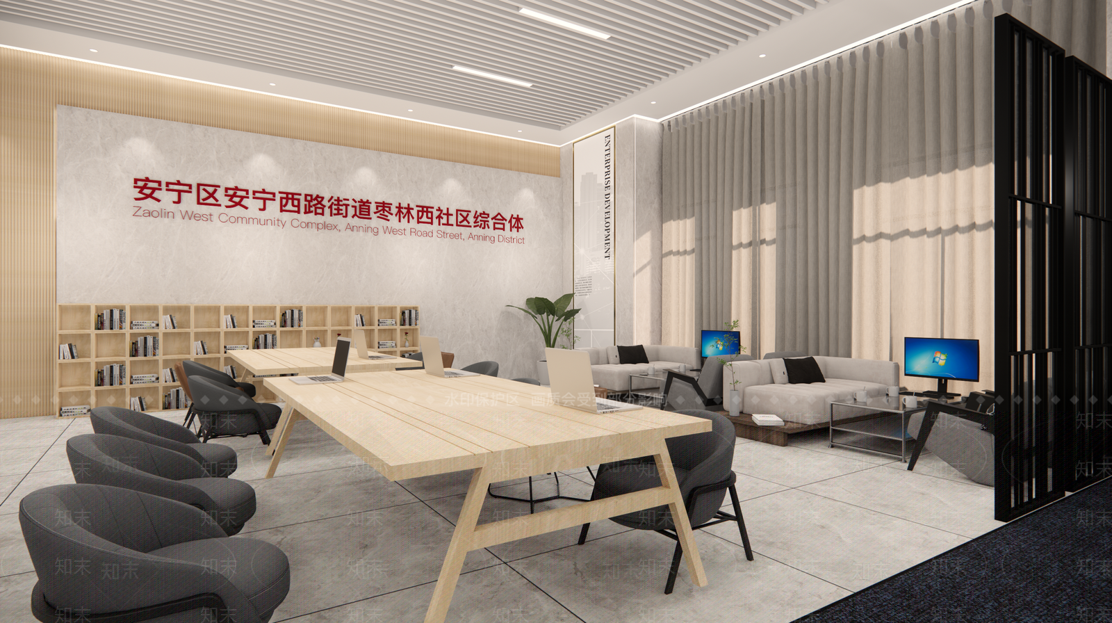 现代奶油其他公共空间SU模型下载【ID:1189903149】