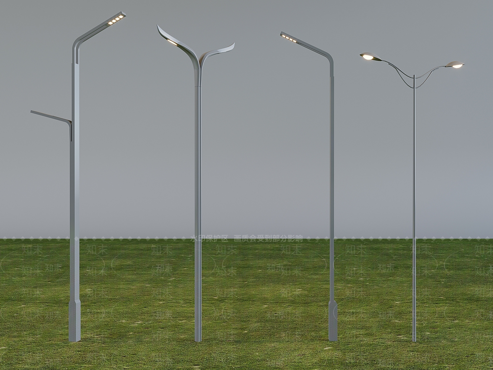 现代路灯SU模型下载【ID:1189903055】