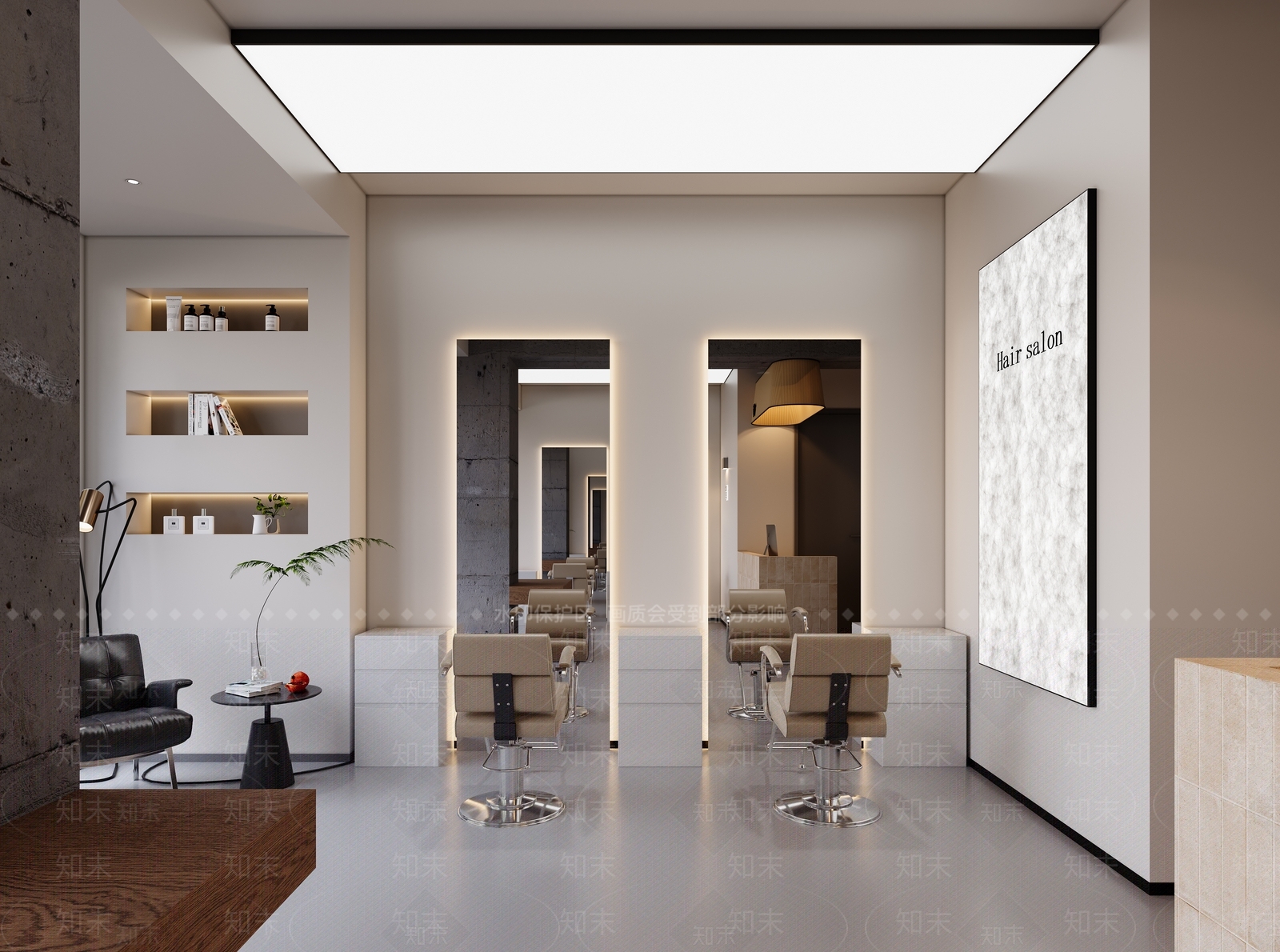 现代美发店3D模型下载【ID:1189903779】