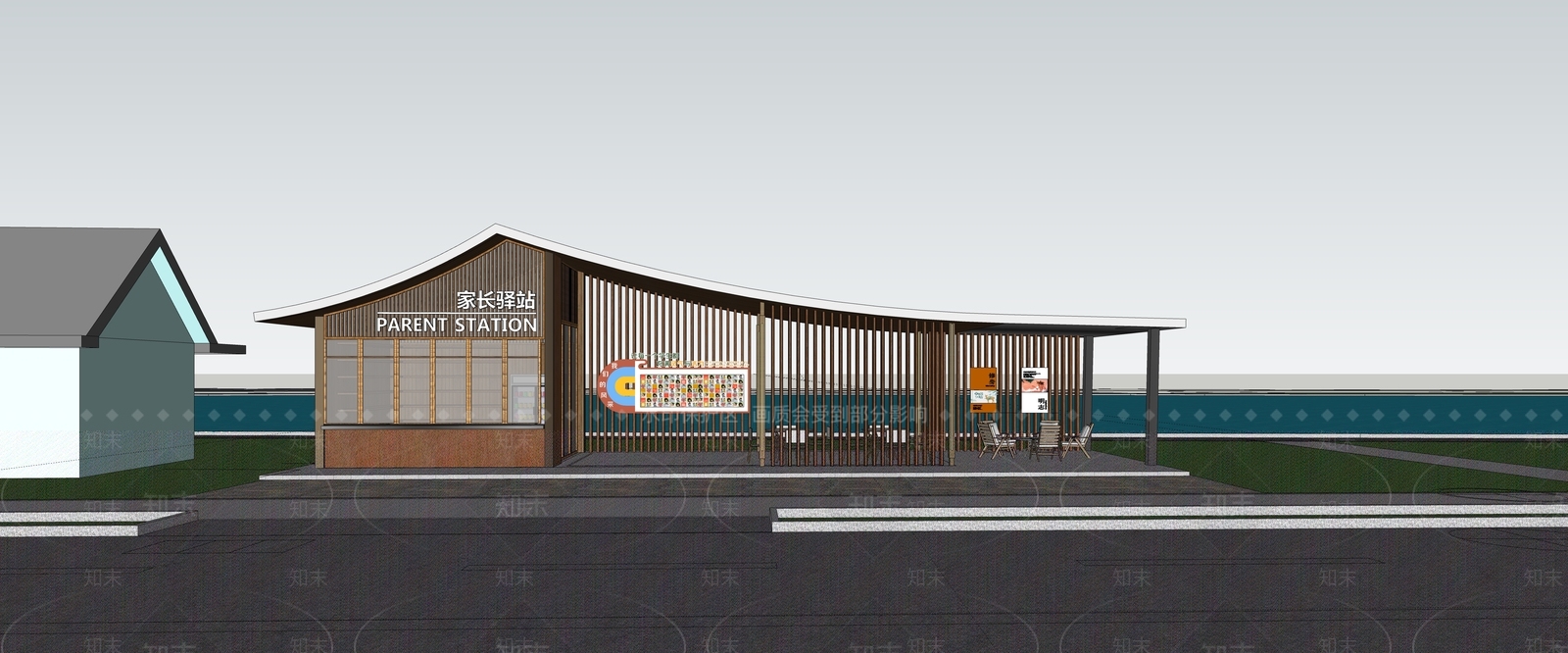 现代新中式小公建SU模型下载【ID:1189903856】