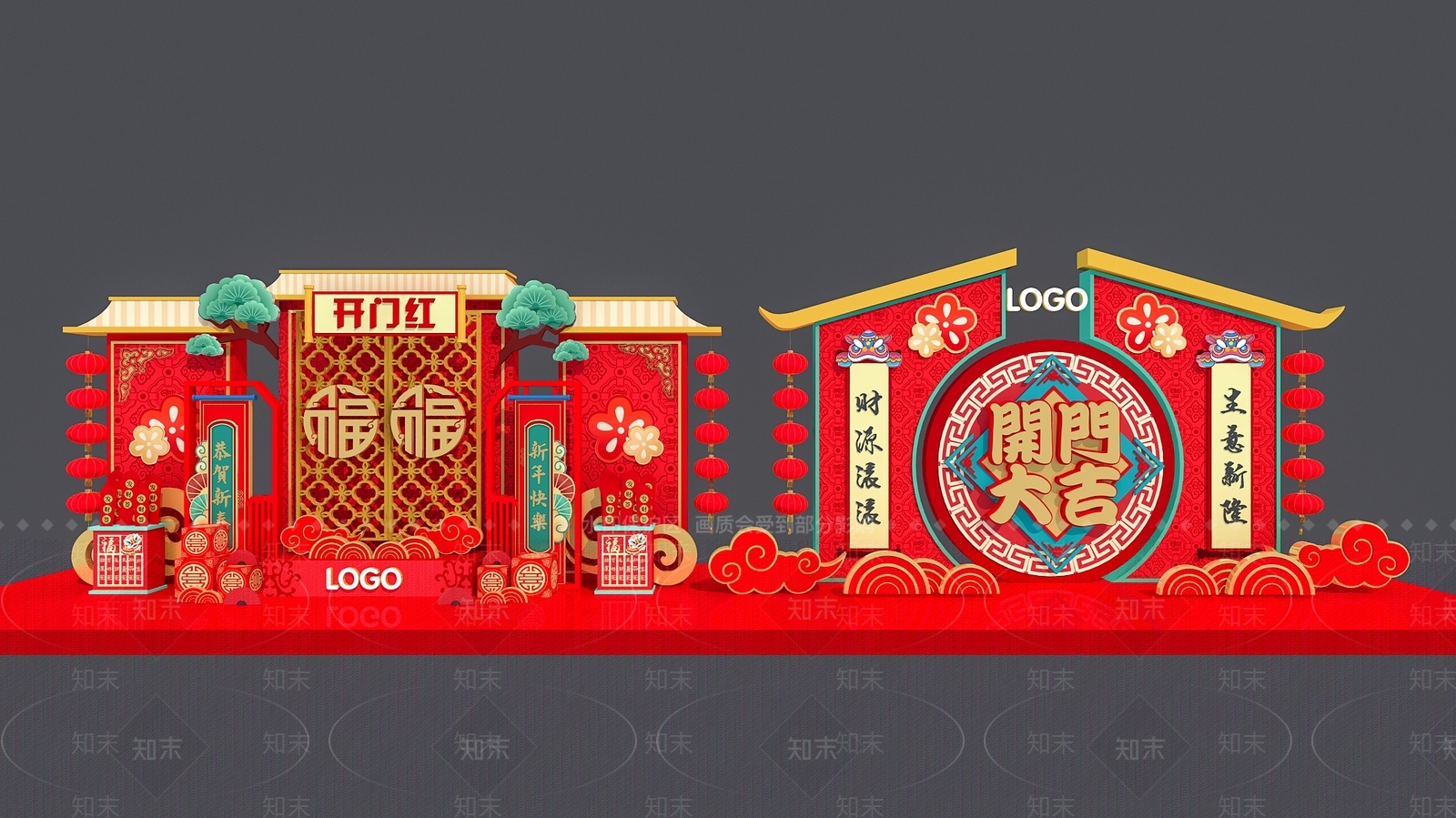 新中式中式橱窗3D模型下载【ID:1189903983】