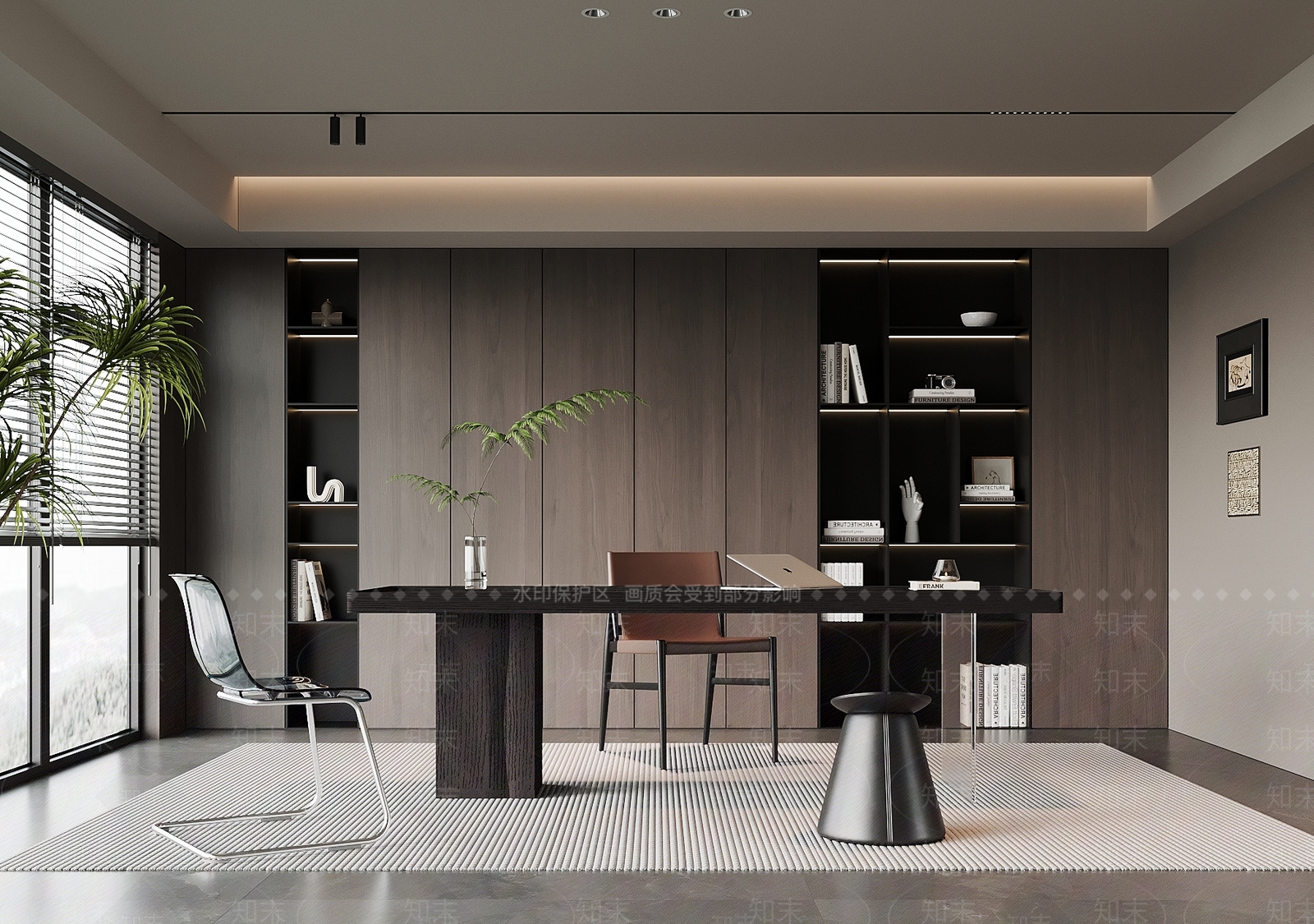 现代意式书房3D模型下载【ID:1189908821】