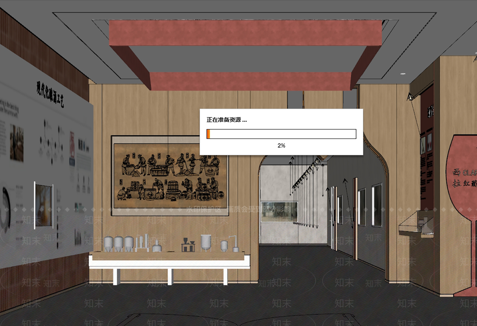 现代新中式其他公共空间SU模型下载【ID:1189911627】