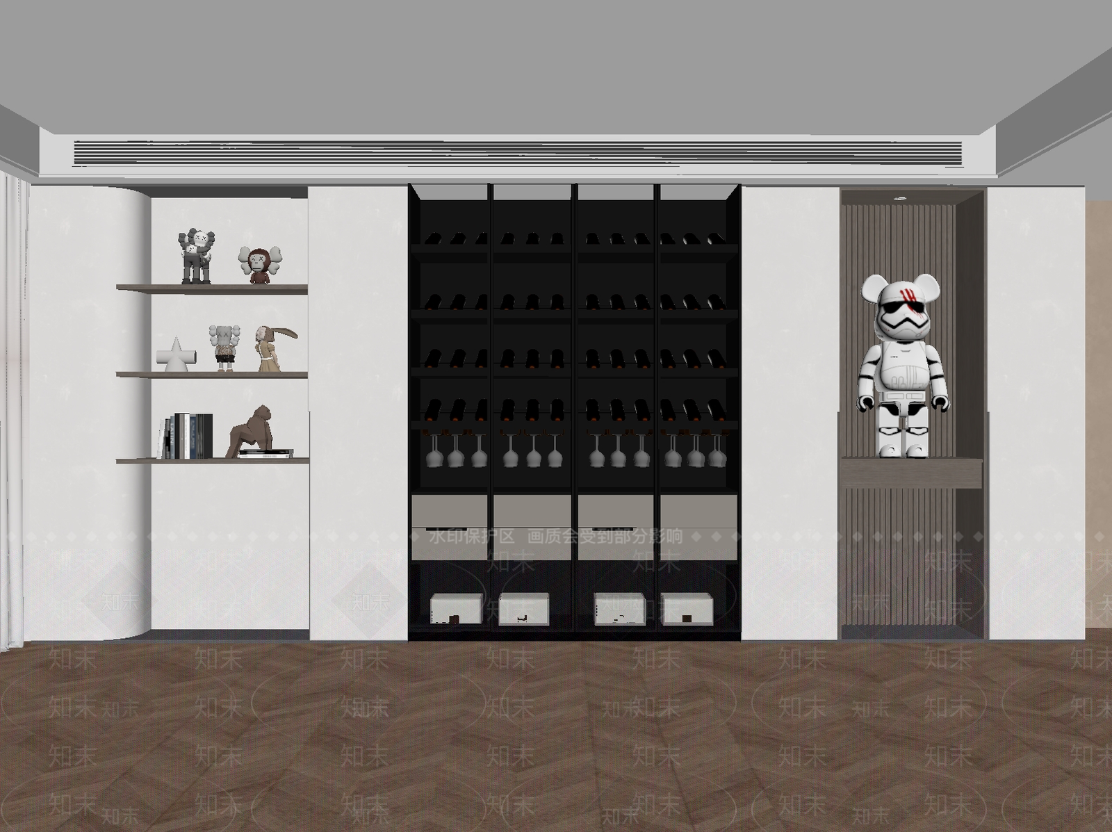 侘寂轻奢酒柜SU模型下载【ID:1189911930】