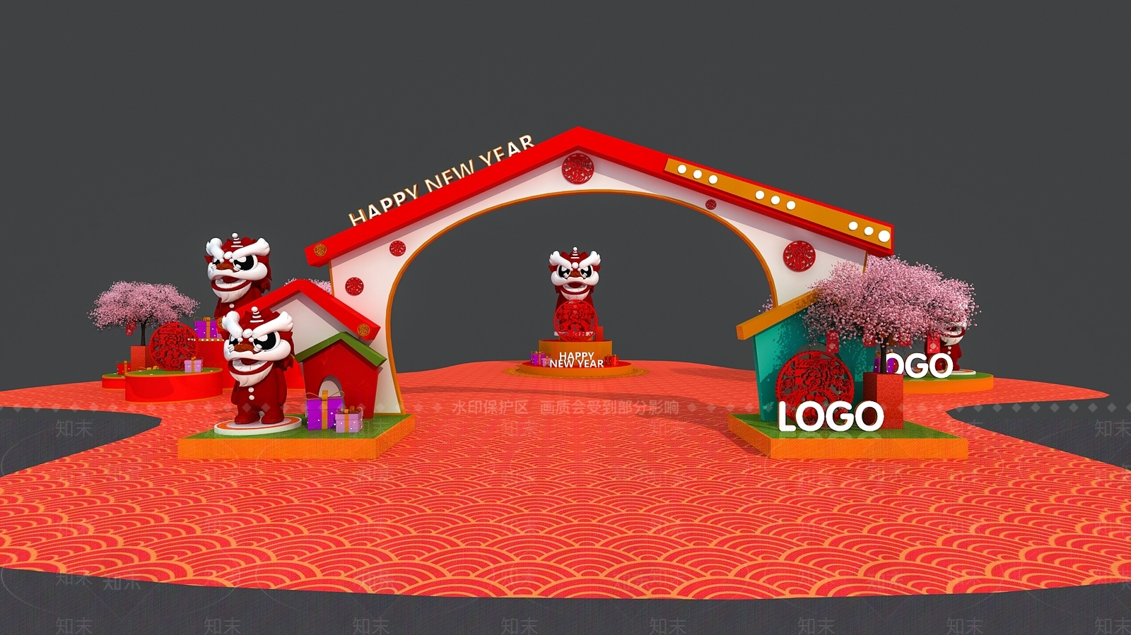 新中式中式橱窗3D模型下载【ID:1189913287】