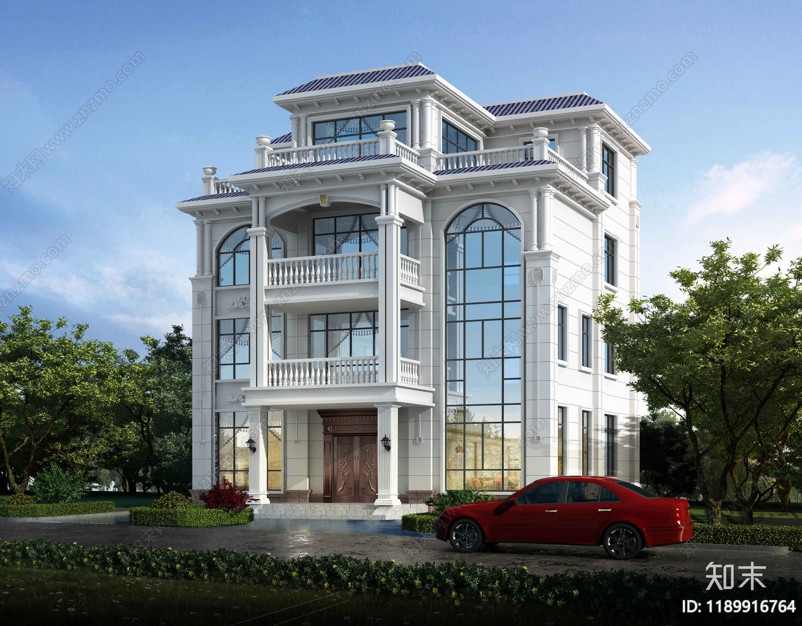 欧式简欧别墅建筑施工图下载【ID:1189916764】