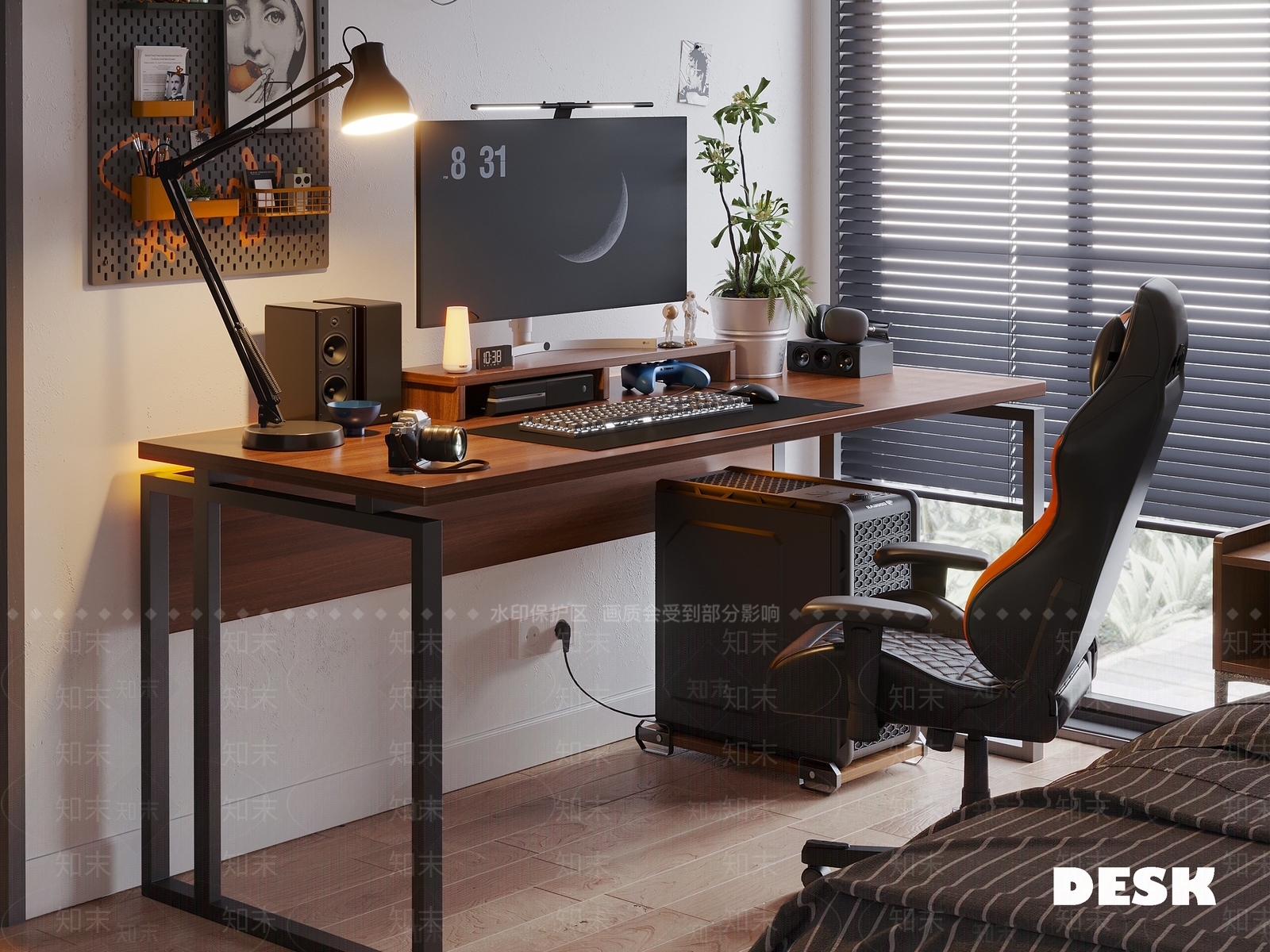 工业现代书桌3D模型下载【ID:1189917040】