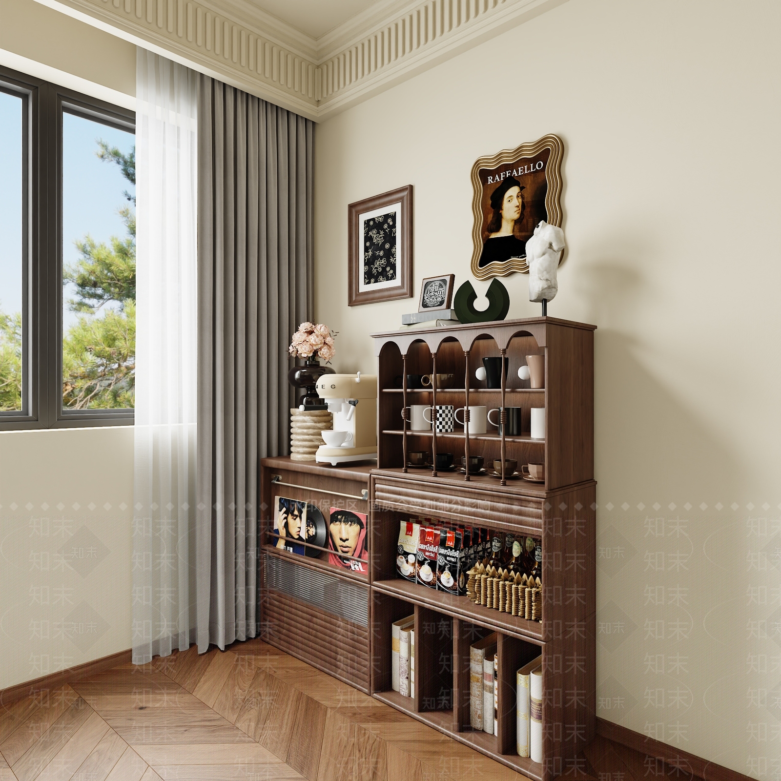 法式复古家居餐厅3D模型下载【ID:1189923268】