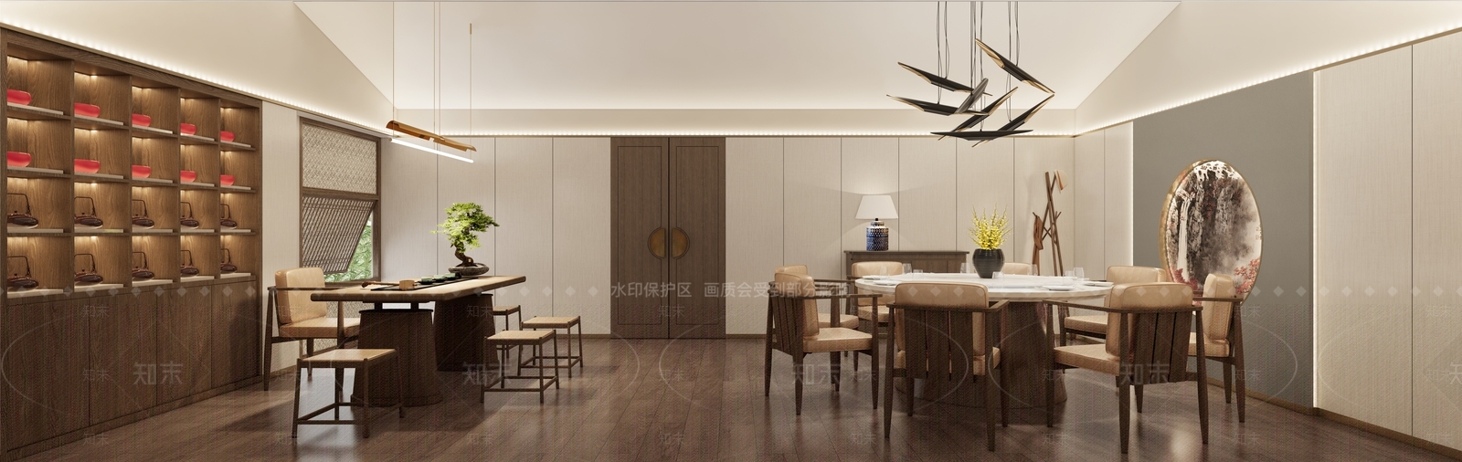 现代新中式包厢SU模型下载【ID:1189922047】