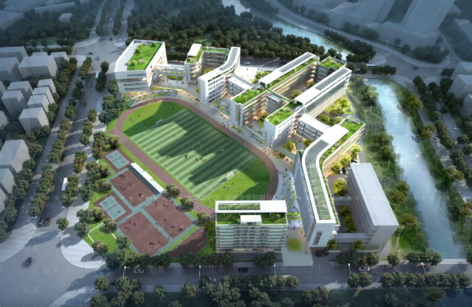 现代学校建筑SU模型下载【ID:1189922170】