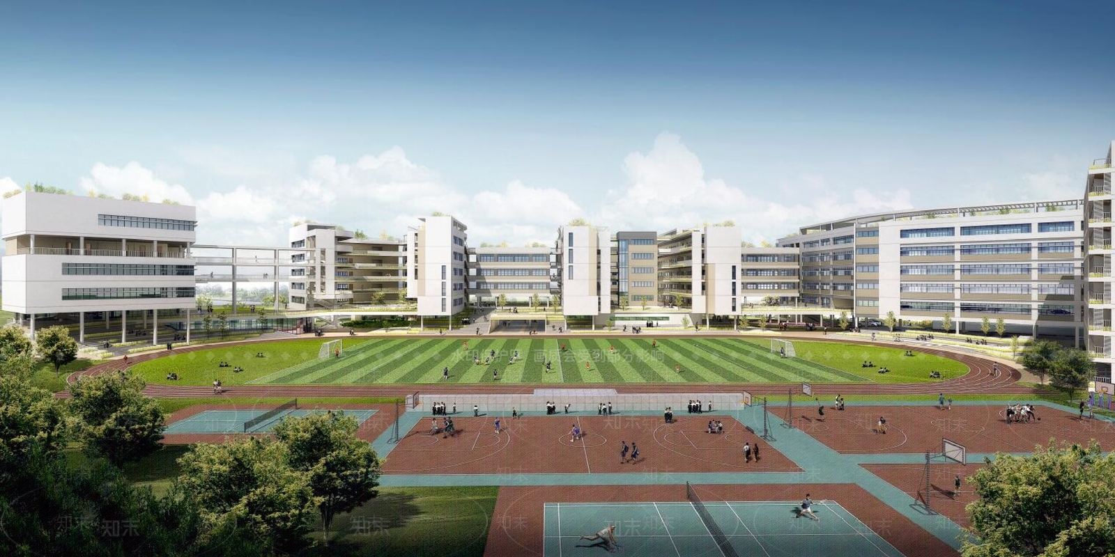 现代学校建筑SU模型下载【ID:1189922170】