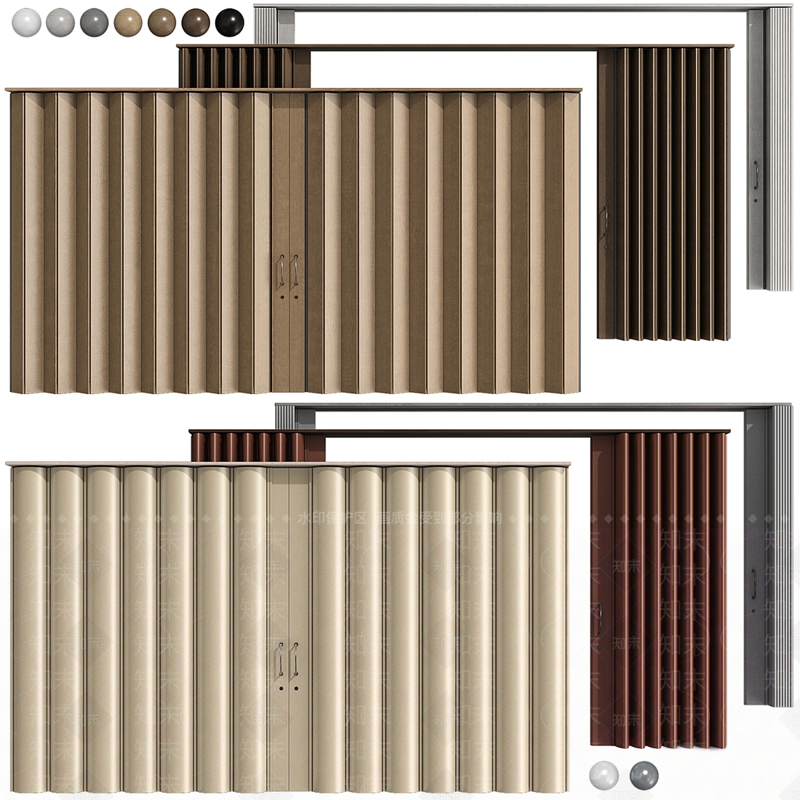 现代新中式折叠门3D模型下载【ID:1189922121】