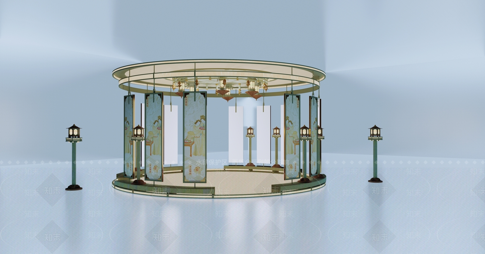 现代新中式室内舞台SU模型下载【ID:1189923130】