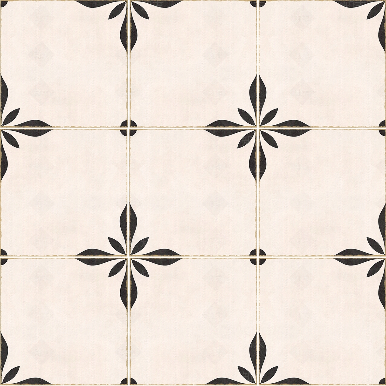 法式中古花纹砖贴图下载【ID:1189925450】