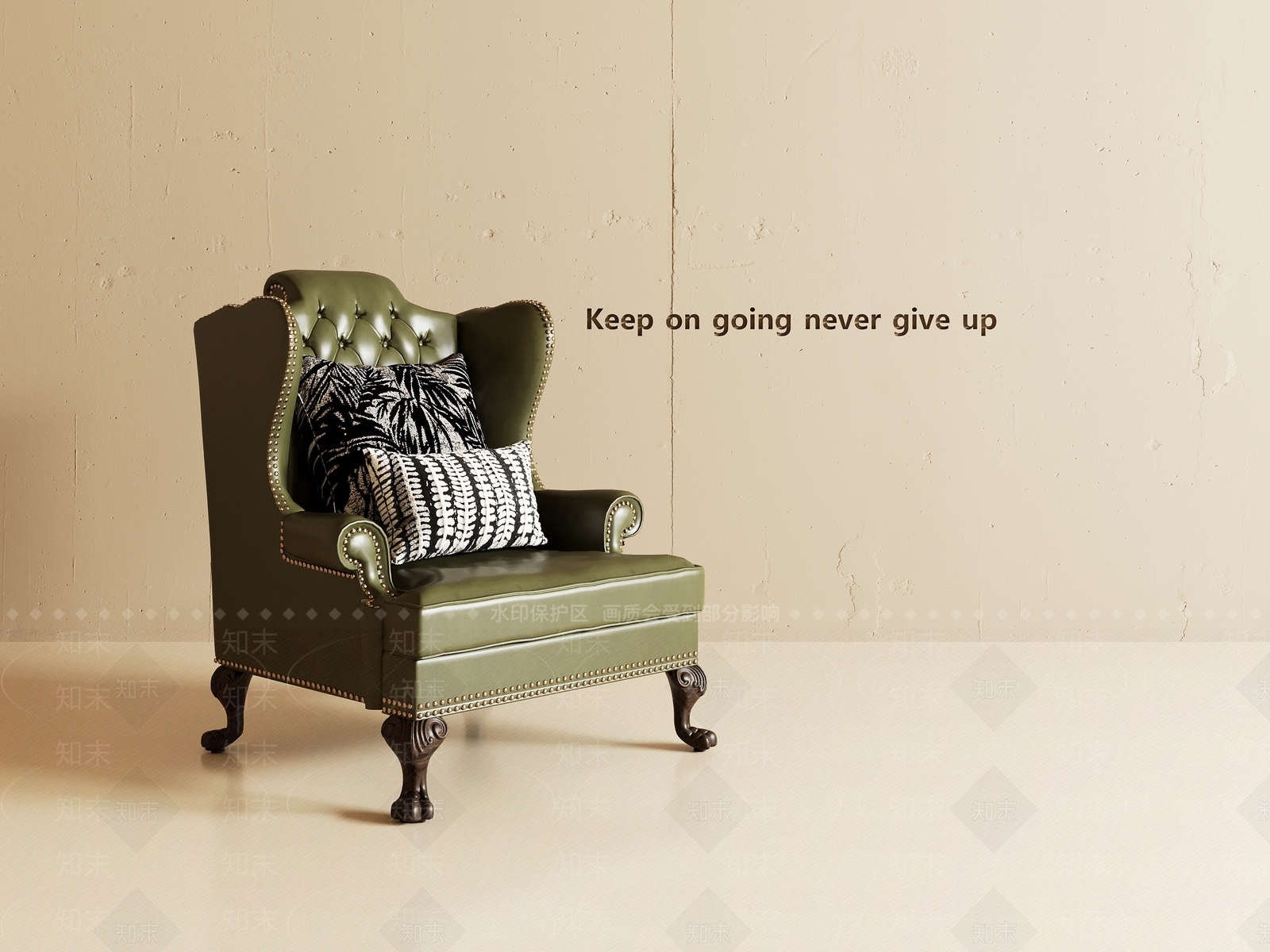 美式复古单人沙发3D模型下载【ID:1189926816】