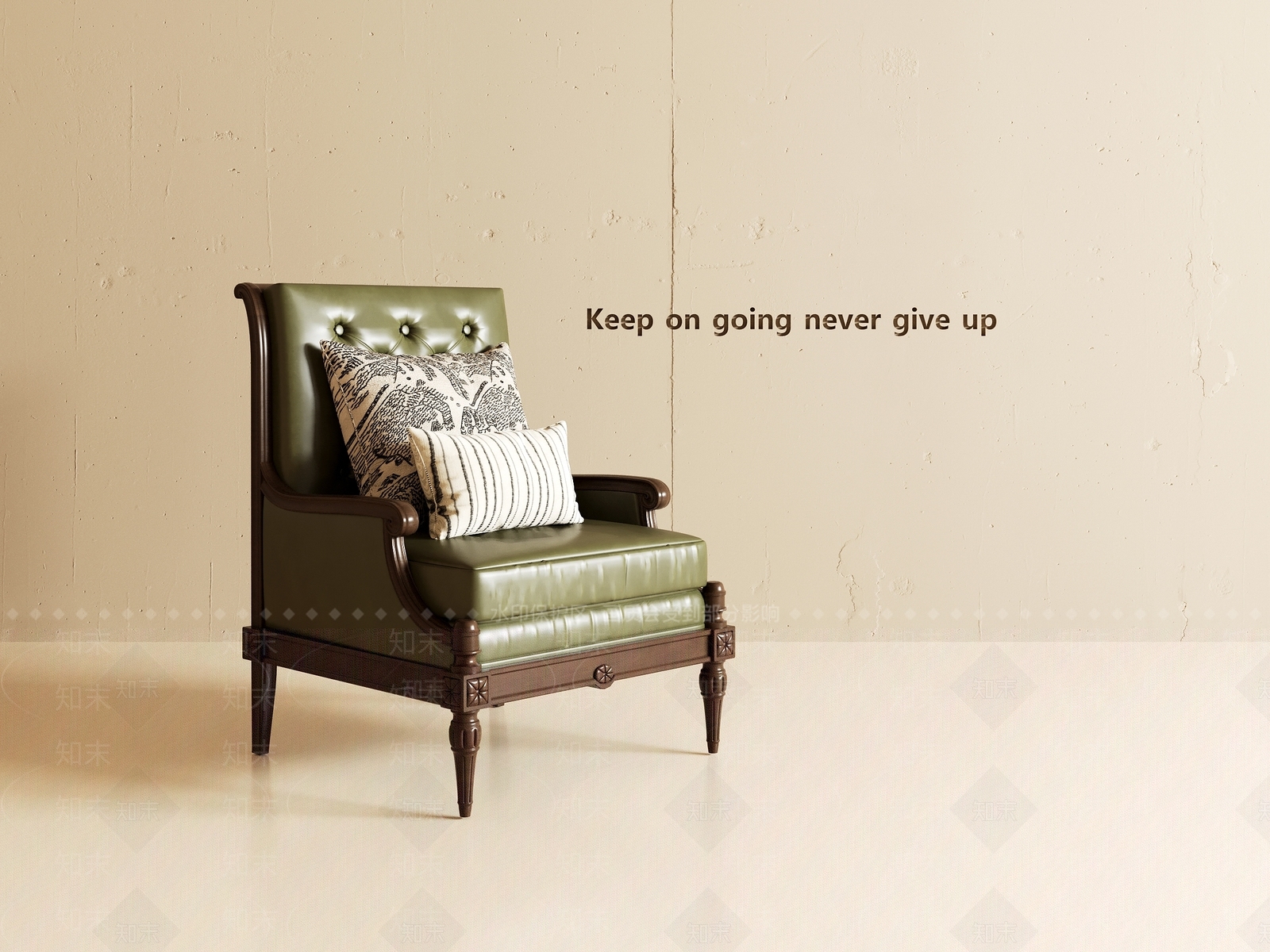 美式复古单人沙发3D模型下载【ID:1189926921】