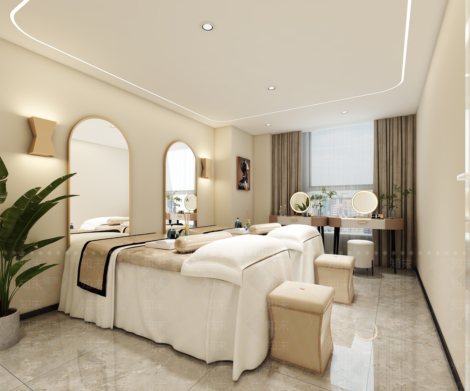 奶油美容院3D模型下载【ID:1189930684】