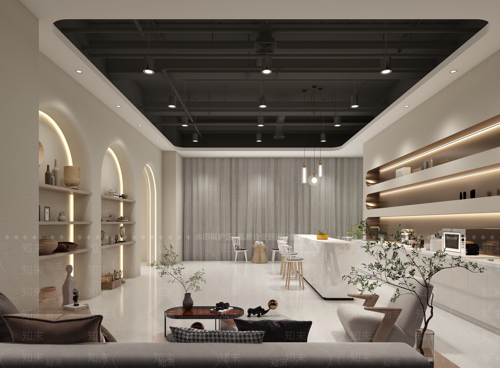奶油茶水间3D模型下载【ID:1189932114】