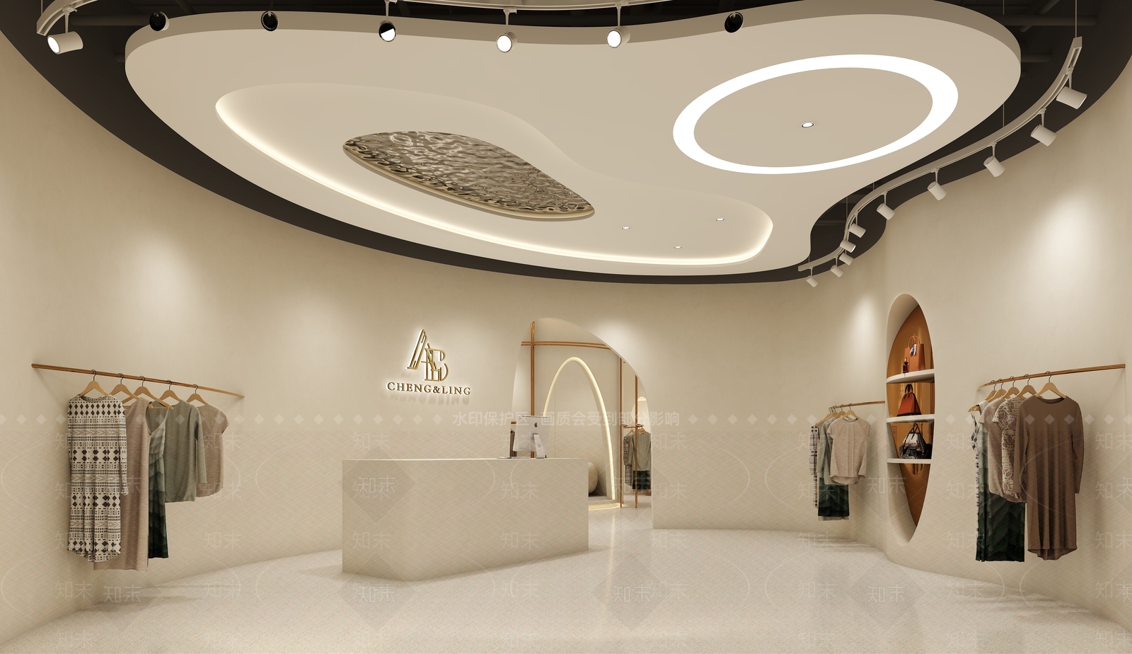 奶油服装店3D模型下载【ID:1189933340】
