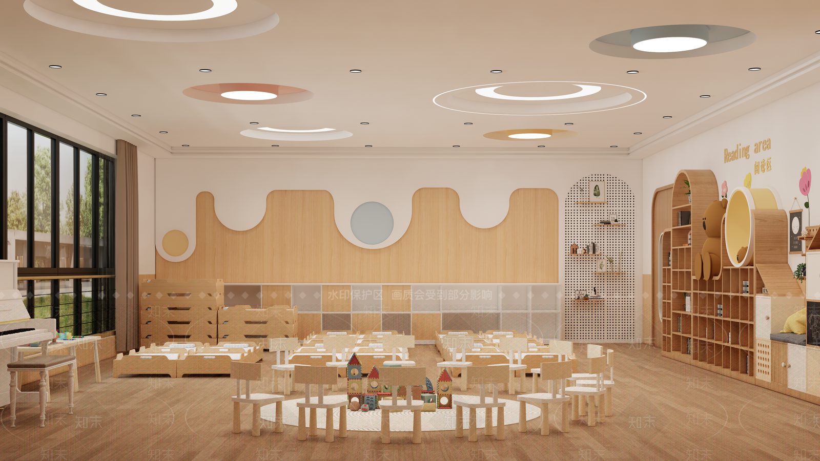 现代幼儿园内部SU模型下载【ID:1189933459】