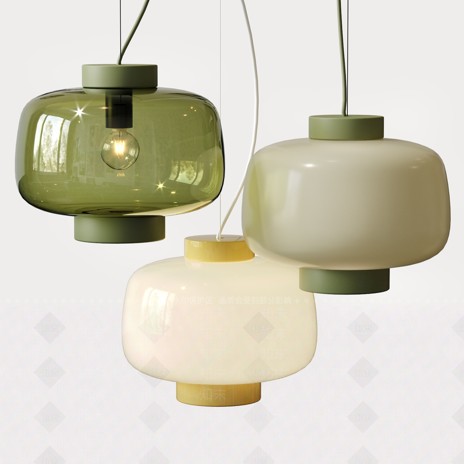 现代中古吊灯3D模型下载【ID:1189934308】