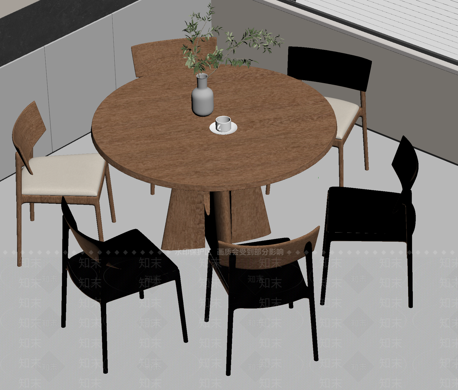 现代休闲桌椅SU模型下载【ID:1189936557】