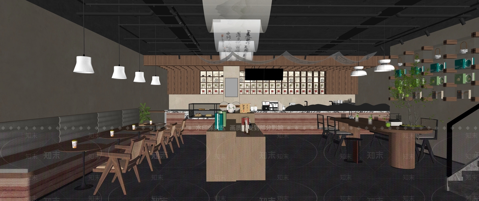 现代奶茶店SU模型下载【ID:1189937594】