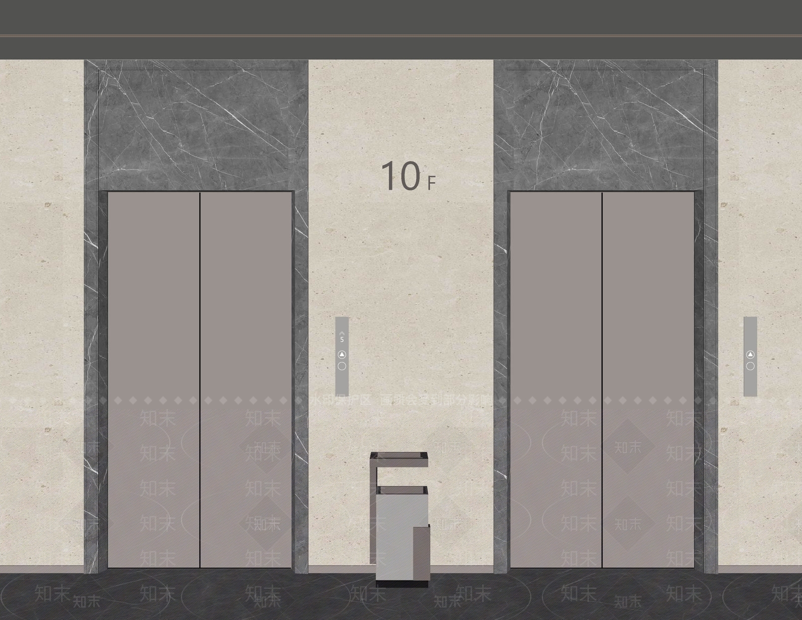 现代极简电梯厅SU模型下载【ID:1189938823】
