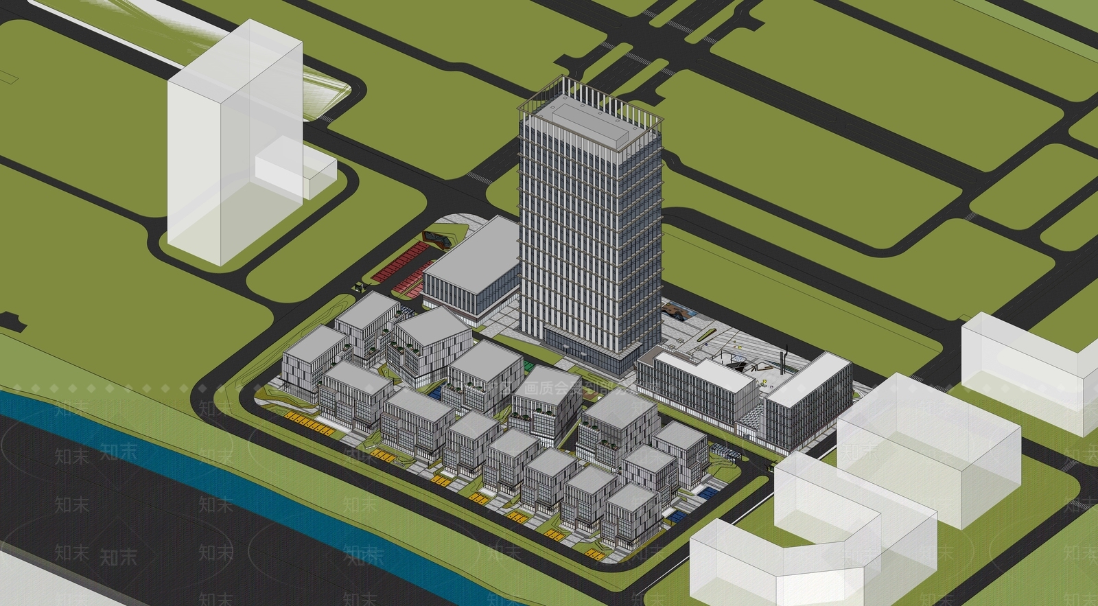 现代其他商业建筑SU模型下载【ID:1189942884】