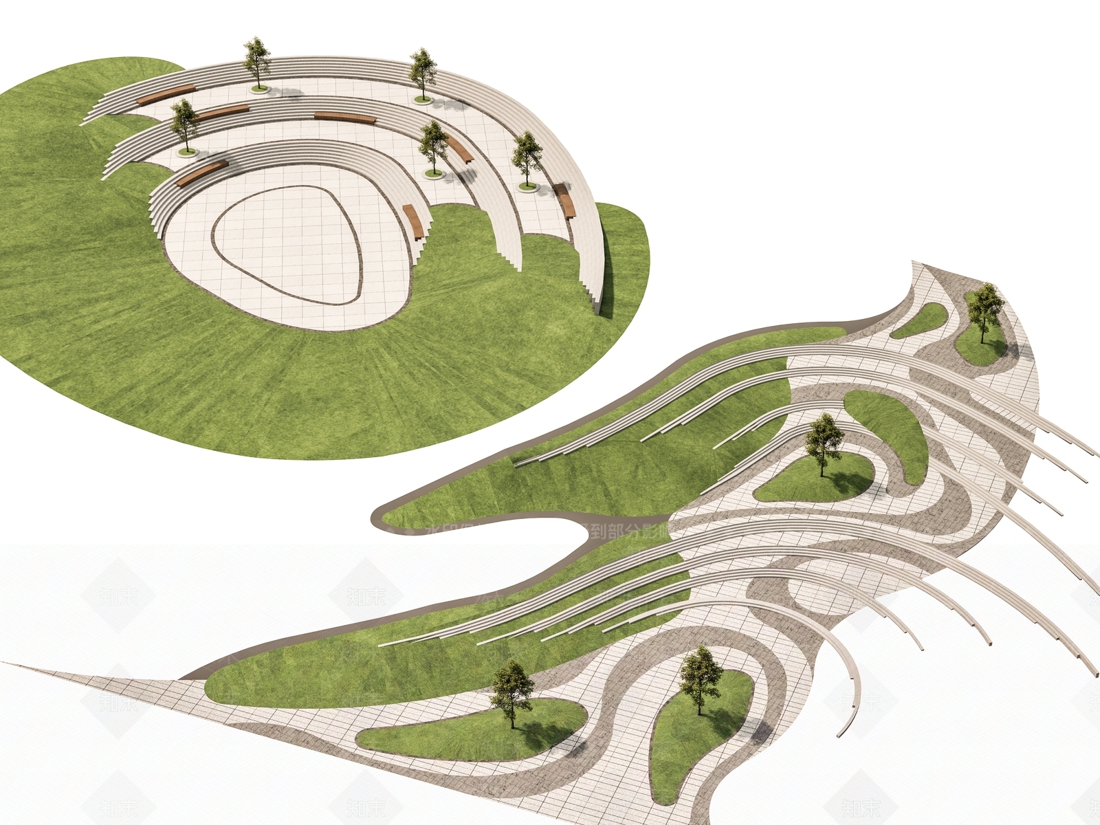 现代景观公园SU模型下载【ID:1189943171】
